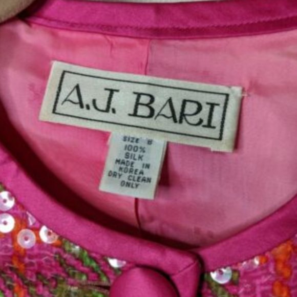 AJ Bari Silk Chiffon Sequin Vintage Blazer - Picture 7 of 8
